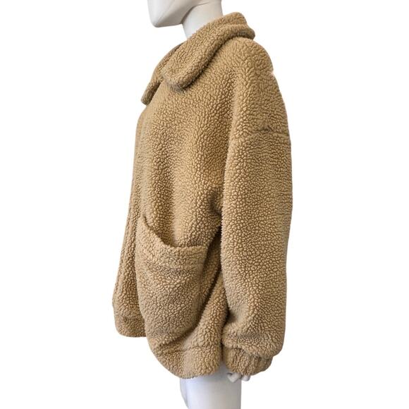 Show Me Your Mumu X RTR Beige Faux Shearling Cordella Jacket Size XL - Picture 7 of 10